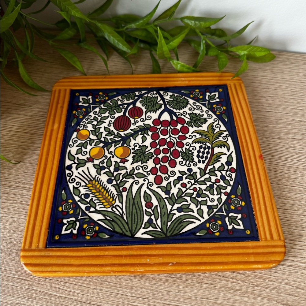Colorful Ceramic Tile with Fruit Design